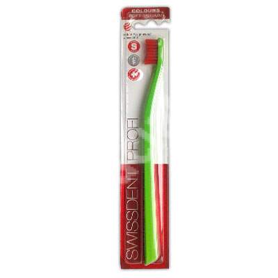 Periuta de dinti verde cu peri rosii Profi Soft Medium, Swissdent