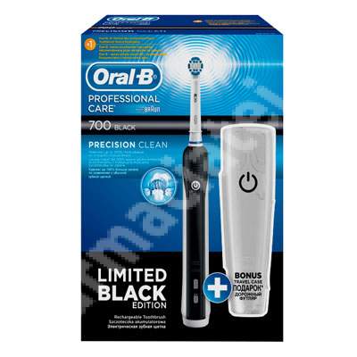 Periuta electrica Braun Professional 700 Black+Travel, D16.513.UX, Oral-B