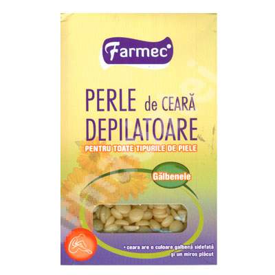 Perle de ceara depilatoare cu galbenele, 250 g, Farmec