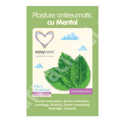 Plasture antireumatic cu mentol, 12x18 cm, EasyCare