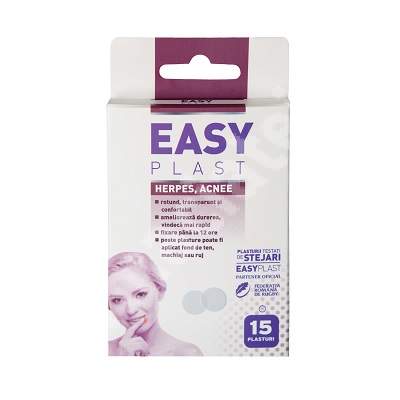 Plasturi antiherpes, antiacnee, 15 bucati, Easy Plast