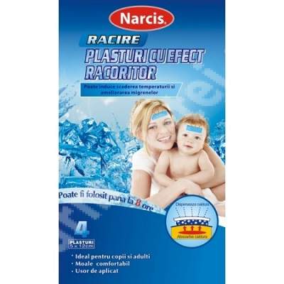 Plasturi cu efect racoritor, 4 bucati, Narcis