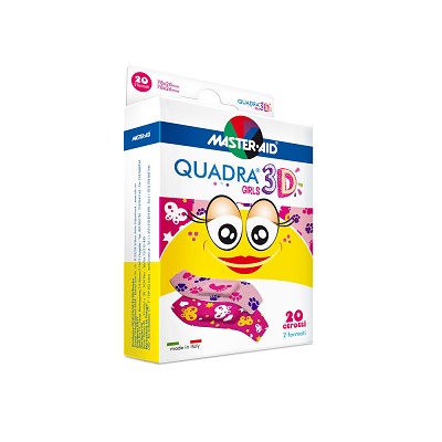 Plasturi pentru copii Quadra 3D Girls Master-Aid, 20 bucati, Pietrasanta Pharma