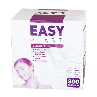 Plasturi sensitivi, 300 bucati, Easy Plast