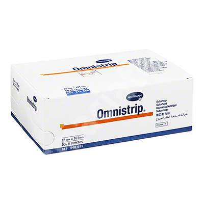 Plasturi sub forma de stripuri sterile Omnistrip (540685), 12 x 101 mm, 50 x 6 bucati, Hartmann