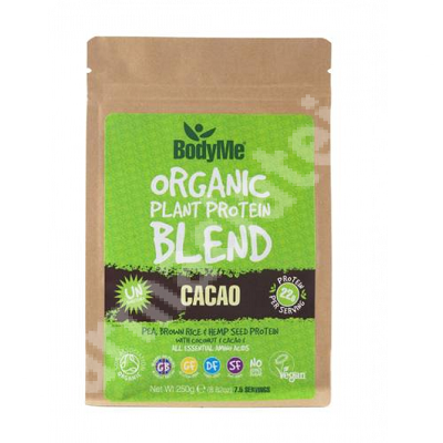 Pudra proteica organica cu cacao, 250 g, BodyMe