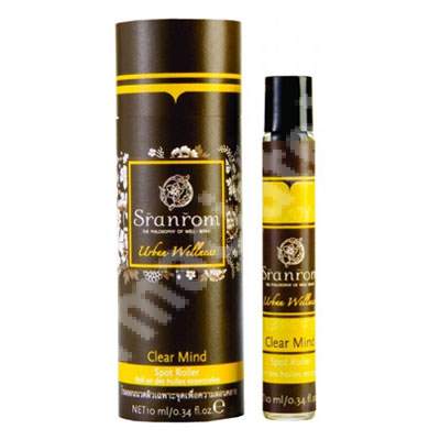 Roll-on cu uleiuri esentiale thailandeze pentru concentrare, Sranrom Urban Wellness, 10 ml, Authentic Thai SPA