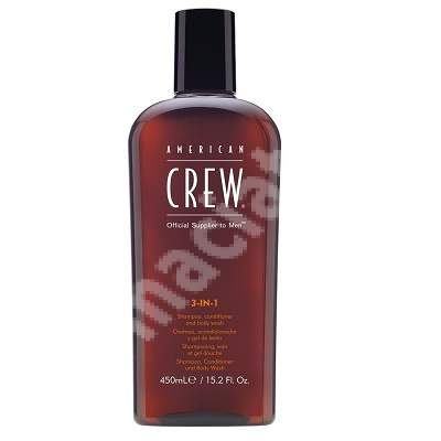 Sampon, balsam si gel de dus Classic 3-in-1, 450 ml, American Crew