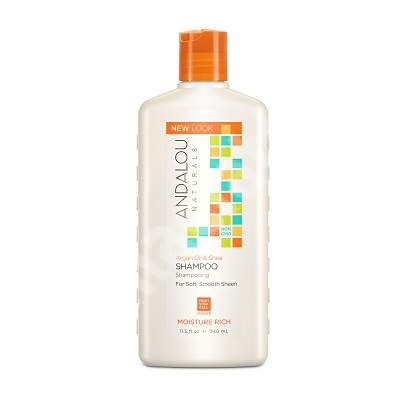 Sampon cu ulei de argan si unt de shea pentru par uscat si deteriorat Moisture Rich Andalou, 340 ml, Secom