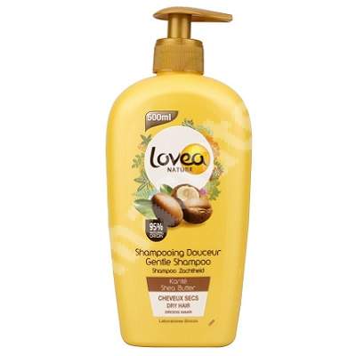 Sampon delicat pentru par uscat cu unt de shea, 500 ml, Lovea