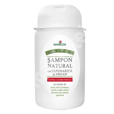 Sampon natural impotriva caderii parului cu Sapunarita si Argan, 300 ml, Verre de Nature