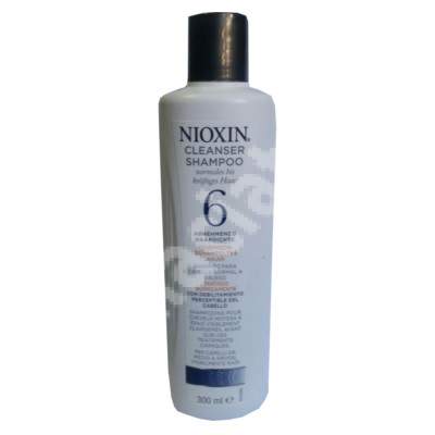 Sampon pentru par normal/aspru tratat chimic System 6, 300 ml, Nioxin