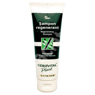 Sampon regenerant pentru ingrijirea parului Plant, 40 ml, Gerovital