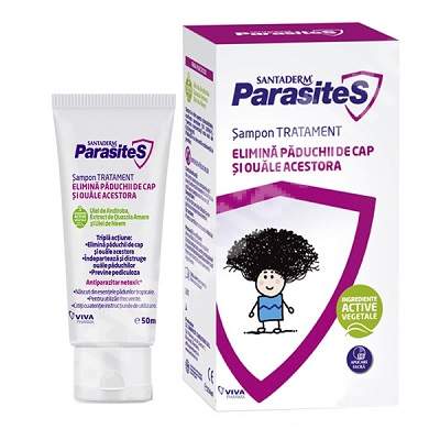 Sampon tratament impotriva paduchilor Parasites Santaderm, 50 ml, Viva Pharma