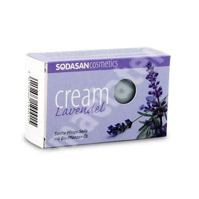 Sapun bio Cream Lavanda, 100 g, Sodasan Cosmetics