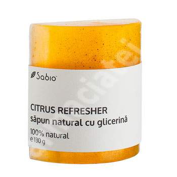 Sapun natural cu glicerina citrus refresher, 130 g, Sabio