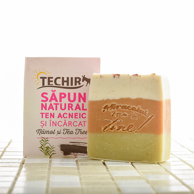 Sapun natural pentru ten acneic si incarcat, 120 g, Techir