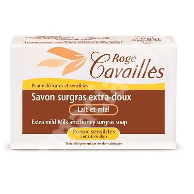 Sapun surgras extra-delicat cu lapte si miere piele sensibila, 250 g, Roge Cavailles