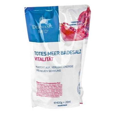 Sare de baie de la Marea Moarta + ulei de baie revitalizant MED, 400g + 20ml, DermaSel