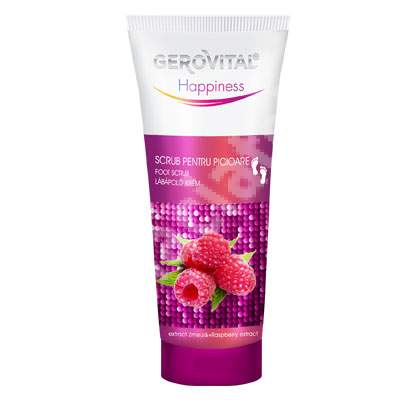 Scrub pentru picioare cu extract de zmeura Happiness, 100 ml, Gerovital