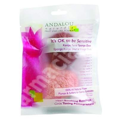 Sensitive Konjac Facial Sponge Duo Andalou, Secom