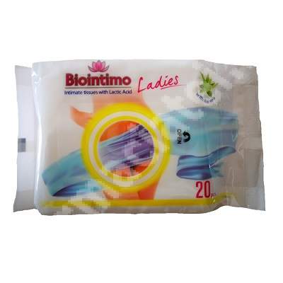 Servetele intime fara sapun Biointimo Ladies, 20 bucati, DentiCare-Gate Kft