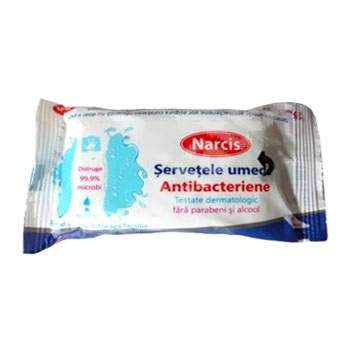 Servetele umede antibacteriene, 15 bucati, Narcis