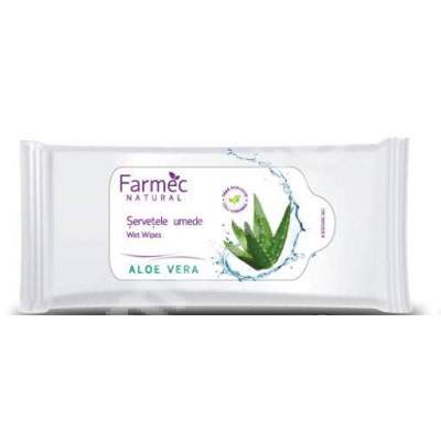 Servetele umede cu aloe vera, 15 bucati, Farmec