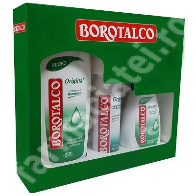 Set Gel dus Original, 500 ml + Deodorant spray Original, 150 ml + Sapun lichid Original, 250 ml, Borotalco