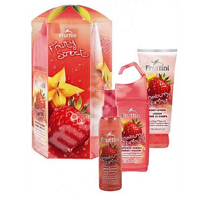 Set ingrijire corp cu capsuni si vanilie Fruit Sorbet, Fruttini