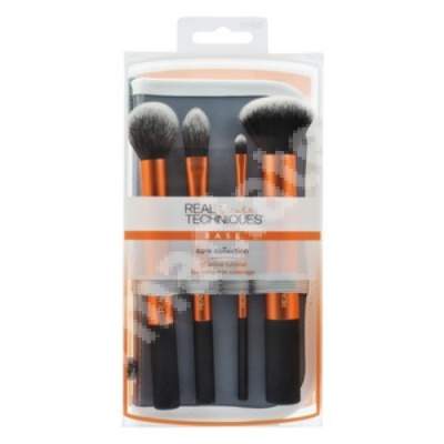 Set pensule baza si suport pentru pastrare, 4 bucati, Real Techniques