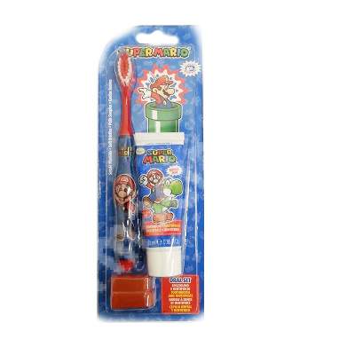 Set Periuta de dinti + Pasta de dinti Mario, 25 ml, Dentifrico