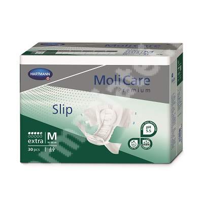 Slip tip scutec pentru incontinenta MoliCare Premium Extra M, 30 bucati, Hartmann