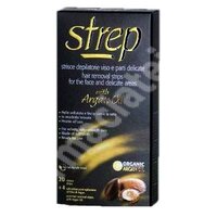 Benzi depilatoare pentru corp cu ulei de Argan, 20 bucati 4 servetele, Strep
