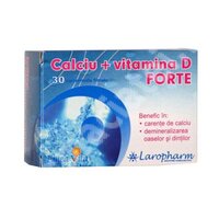 Calciu + Vitamina D Forte, 30 comprimate, Laropharm
