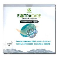 Pansament cu argint Extracare, 10 cm x 10 cm, Biofarm