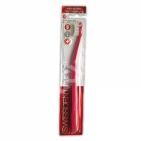 Periuta de dinti roz cu peri albi Profi Soft Medium, Swissdent