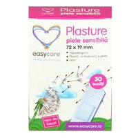Plasturi pentru piele sensibila, 72x19 mm, 30 bucati, EasyCare