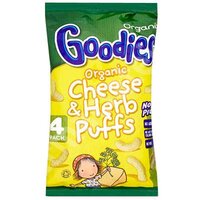 Snack organic porumb expandat cu cascaval Goodies, G.r. +12 luni, 4x15 g, Organix
