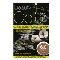 Vopsea de par cu extracte vegetale si bumbac Dark Blond, Nuanta 6.0, 160 ml, Beauty Hair Color