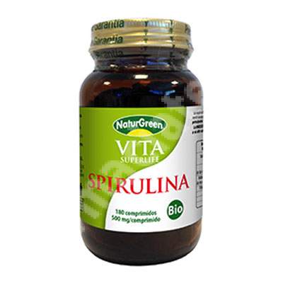 Spirulina ecologica, 180 comprimate, NaturGreen