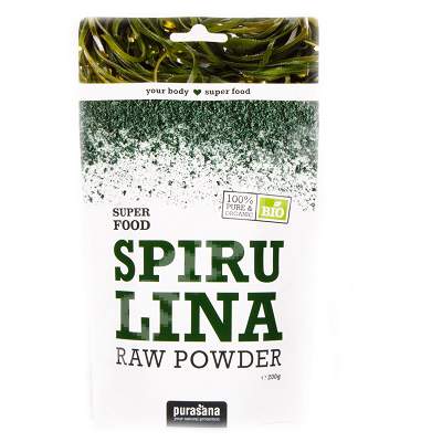 Spirulina Bio pulbere, 200 g, Purasana