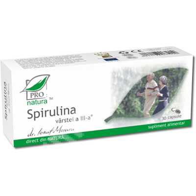 Spirulina varstei a III-a, 30 capsule, Pro Natura