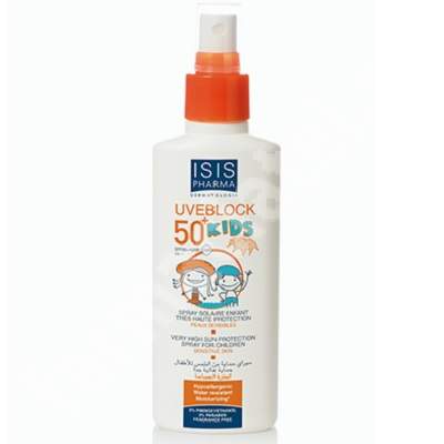 Spray protectie solara fata si corp copii UVEBLOCK Kids SPF 50+, 150ml, Isis Pharma