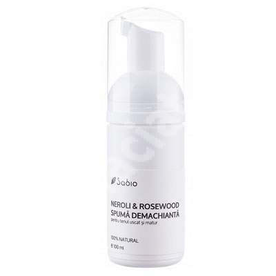 Spuma fina demachianta neroli si rosewood, 100 ml, Sabio 