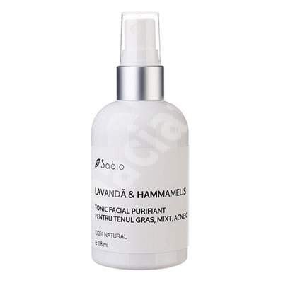 Tonic facial purifiant pentru ten gras, mixt si acneic lavanda si hammamelis, 118 ml, Sabio