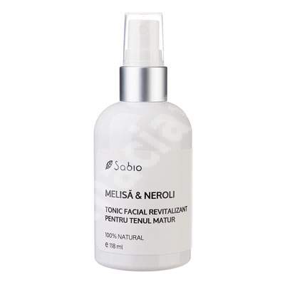 Tonic facial revitalizant pentru ten matur cu melisa si neroli, 118 ml, Sabio