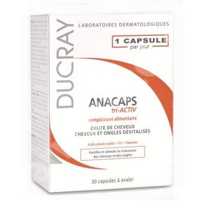 Tratament pentru par si unghii Anacaps Tri-Activ, 30 capsule, Ducray