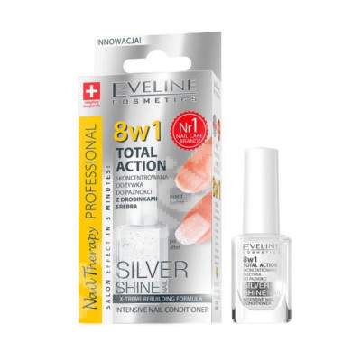 Tratament profesional 8in1 Silver Shine Nail Therapy, 12 ml, Eveline Cosmetics