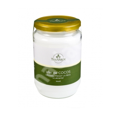 Ulei de cocos organic presat la rece, 720 ml, Trio Verde